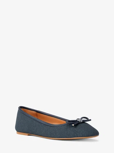 Michael Kors Outlet Savannah Denim Ballet Flat In Blue