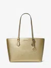Michael Kors Outlet Arden Large Metallic Top-zip Tote Bag In Gold