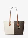 Michael Kors Outlet Sheila Large Two-tone Signature Logo Tote Bag In Multi