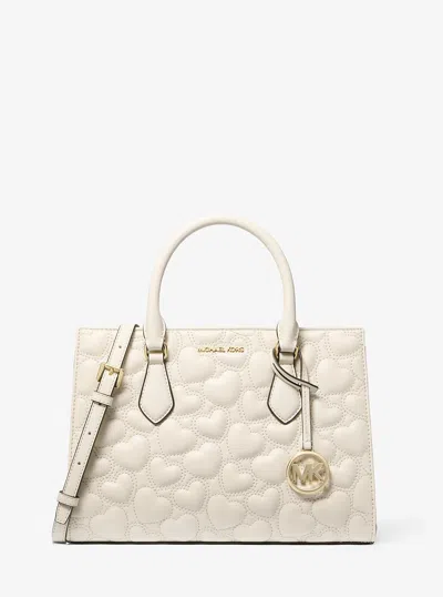 Michael Kors Outlet Sheila Medium Heart Embroidered Satchel In Multi