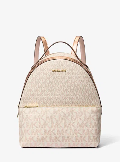 Michael Kors Outlet Sheila Medium Two-tone Signature Logo Backpack In Multi