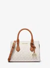 Michael Kors Outlet Sheila Small Signature Logo Satchel In White