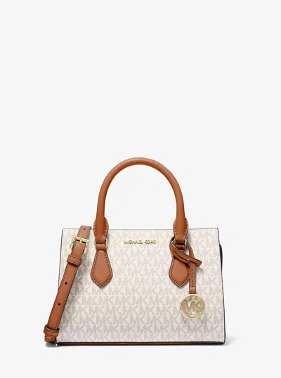 Michael Kors Outlet Sheila Small Signature Logo Satchel In White