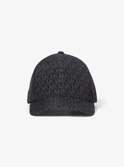 Michael Kors Outlet Signature Logo Baseball Hat In Black
