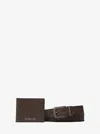 Michael Kors Outlet Signature Logo Billfold Wallet And Belt Gift Set In Brown