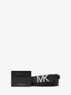 Michael Kors Outlet Signature Logo Card Case And Belt Gift Set In Black