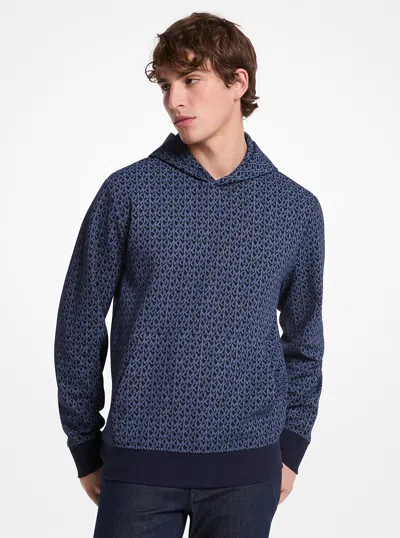 Michael Kors Outlet Signature Logo Cotton Blend Hoodie In Multi