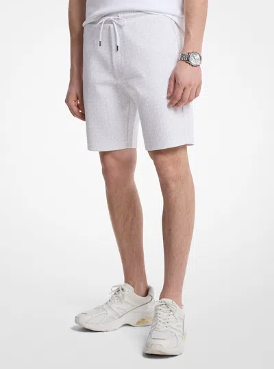 Michael Kors Outlet Signature Logo Cotton Blend Shorts In White