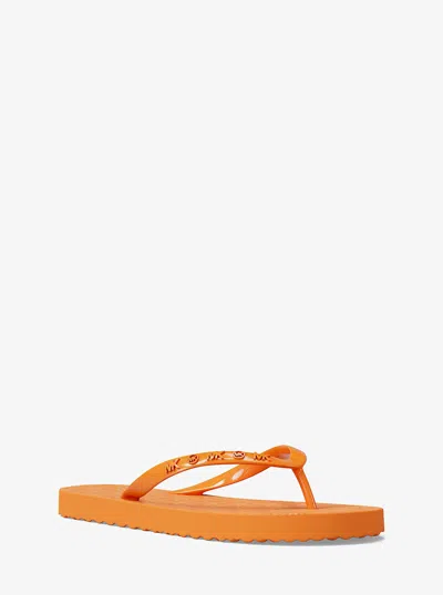 Michael Kors Outlet Signature Logo Flip Flops In Multi