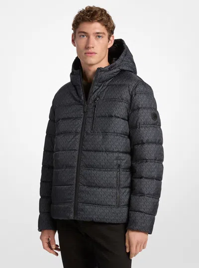 Michael Kors Outlet Signature Logo Reversible Jacket In Black