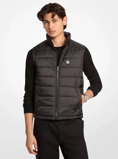 Michael Kors Outlet Signature Logo Reversible Vest In Black