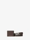 Michael Kors Outlet Signature Logo Wallet And Reversible Belt Gift Set In Brown