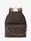Michael Kors Outlet Slater Large Signature Logo Backpack In Brown