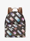 Michael Kors Outlet Slater Medium Printed Signature Logo Backpack In Brown