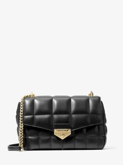 Michael Kors Outlet Soho Large Quilted Shoulder Bag In Black