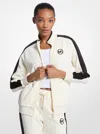 Michael Kors Outlet Striped Velour Zip-up Jacket In White