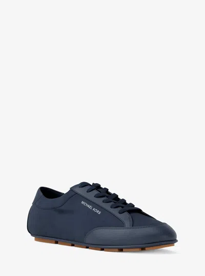 Michael Kors Outlet Susie Suede And Leather Trainer In Blue