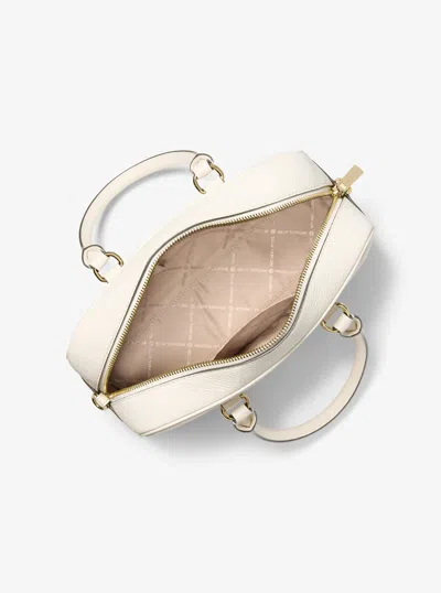 Michael Kors Outlet Thompson Pebbled Leather Satchel In Neutral