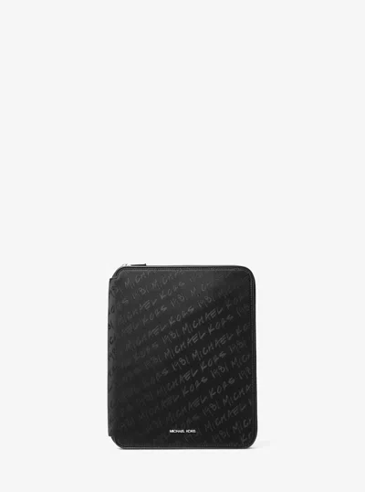 Michael Kors Outlet Travel Small Logo Tablet Case In Black
