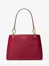 Michael Kors Outlet Trisha Large Pebbled Leather Shoulder Bag In Multi
