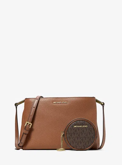 Michael Kors Outlet Trisha Pebbled Leather Crossbody Bag With Pouch Gift Set In Multi