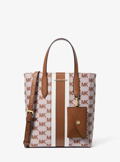 Michael Kors Outlet Vincent Small Logo Jacquard Convertible Tote Bag With Card Case In Multi