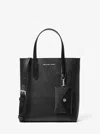 Michael Kors Outlet Vincent Small Saffiano Leather Convertible Tote Bag With Card Case In Black