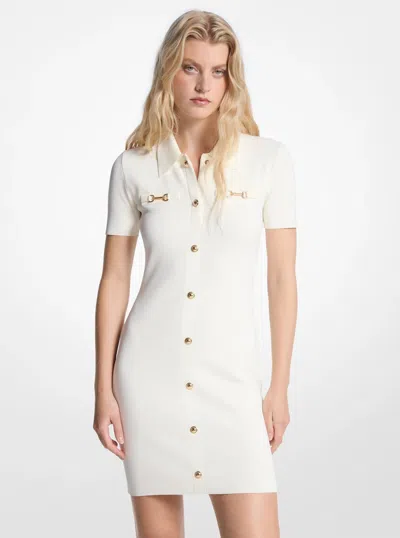 Michael Kors Outlet Viscose Blend Mini Dress In Neutral