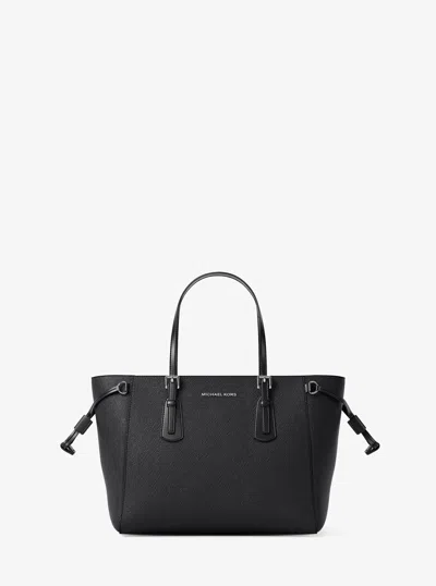 Michael Kors Outlet Voyager Extra-small Pebbled Leather Convertible Crossbody Bag In Black