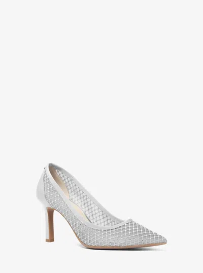 Michael Kors Outlet Willa Embellished Mesh Pump In Silver