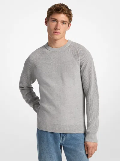 Michael Kors Outlet Wool Blend Crewneck Sweater In Gray