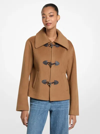 Michael Kors Outlet Wool Blend Toggle Jacket In Brown