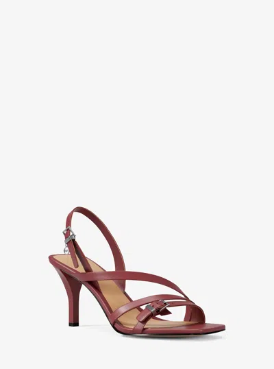 Michael Kors Outlet Yvette Sandal In Burgundy