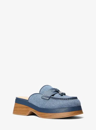 Michael Kors Outlet Zoe Denim Mule In Multi