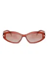 Michael Kors Oval-frame Sunglasses In Red