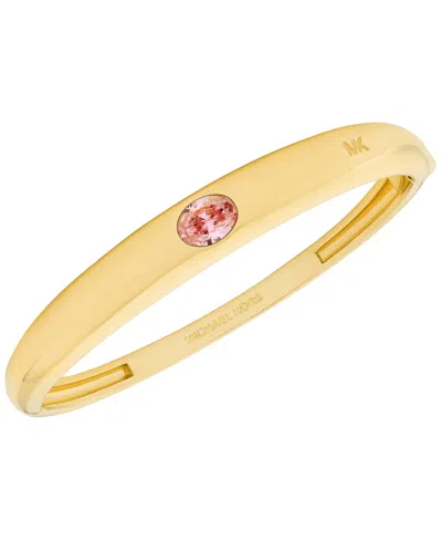 Michael Kors Oval Stone Bangle Bracelet In Gold