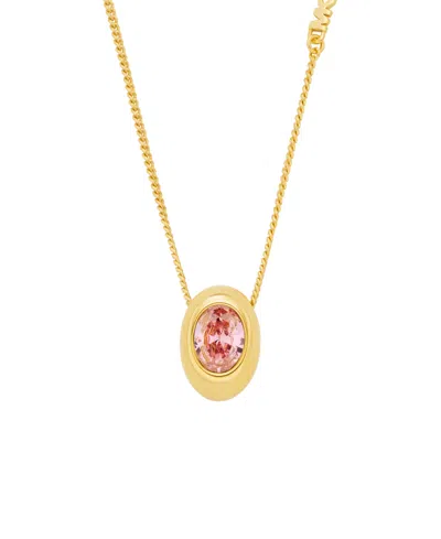 Michael Kors Oval Stone Pendant Necklace In Gold