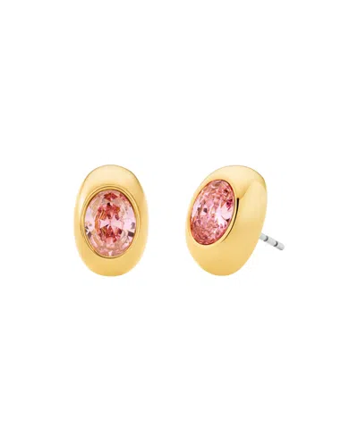Michael Kors Oval Stone Stud Earrings In Gold