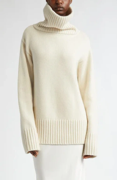 Michael Kors Oversize Turtleneck Cashmere Sweater In Ivory