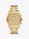 Michael Kors Oversized Berkley Pavé Gold-tone Watch In Gold