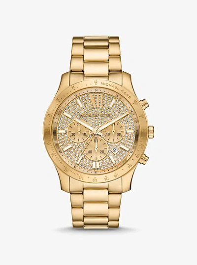 Michael Kors Oversized Berkley Pavé Gold-tone Watch