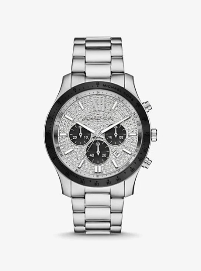 Michael Kors Oversized Berkley Pavé Silver-tone Watch
