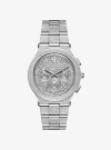 Michael Kors Oversized Billie Frosted Silver-tone Watch In Silver