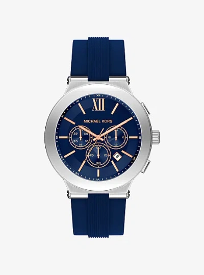 Michael Kors Oversized Billie Silver-tone And Silicone Watch In Green