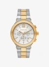 Michael Kors Oversized Billie Two-tone Watch In Silver