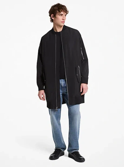 Michael Kors Oversized Bomber Jacket In Black