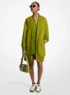 Michael Kors Oversized Bomber Jacket In Green
