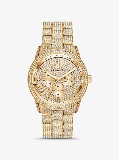 Michael Kors Oversized Brynn Pavé Gold-tone Watch