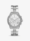 Michael Kors Oversized Brynn Pavé Silver-tone Watch In Silver
