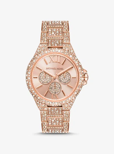Michael Kors Oversized Camille Pavé Rose Gold-tone Watch